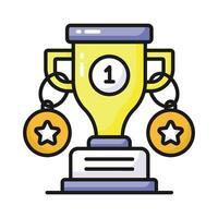 Creatively designed flat icon of trophy in editable style, achievement trophy vector design