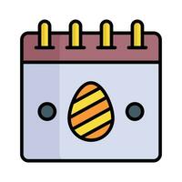 Easter egg with calendar, unique icon design of easter day vector