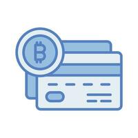 Bitcoin debit card vector design in modern style, ready to use icon