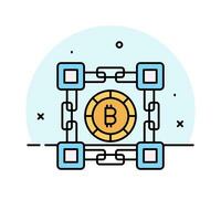 bitcoin blockchain vector diseño aislado en blanco antecedentes