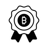 Get this beautiful vector design of bitcoin badge in trendy style