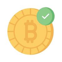 Cryptocurrency coin vector design, bitcoin icon in modern style