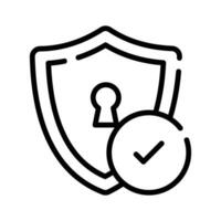 Shield icon, security icon, shield with lock. Protection icon, secure access vector