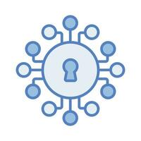 Cyber security icon with network nodes, symbolizing cyber security concept vector