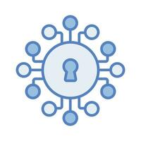 Cyber security icon with network nodes, symbolizing cyber security concept vector