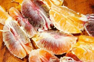 a table with a bunch of oranges on it photo