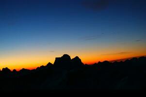 view of the Dolomites mountain range photo