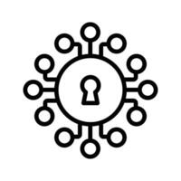 Cyber security icon with network nodes, symbolizing cyber security concept vector