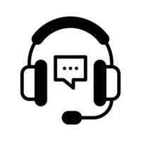 Chat bubble with headphones showing concept icon of customer support vector