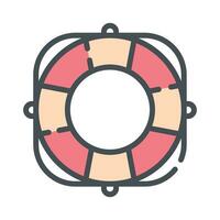 Lifebuoy with rope. Can be used topics like security, sea, swimming, holidays vector