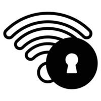 moderno icono vector de Wifi seguridad, Wifi señales con ojo de cerradura