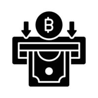 Bitcoin withdraw vector design isolated on white background