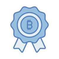 Get this beautiful vector design of bitcoin badge in trendy style