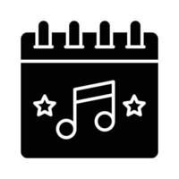 Music note on calendar, concept vector of music concert