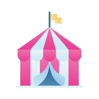 Check this beautifully designed icon of circus tent in trendy style vector