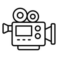 Retro film camera vector design in trendy style, professional video camera design