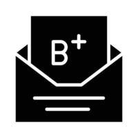 B plus grades, exam result or exam report vector design