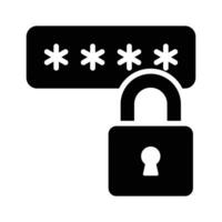 Padlock with password, cyber security concept. Personal data protection vector