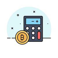 cheque esta increíble bitcoin calculadora vector diseño, personalizable icono