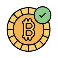 Cryptocurrency coin vector design, bitcoin icon in modern style