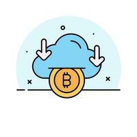 bitcoin nube minería vector diseño en moderno estilo, Listo a utilizar icono