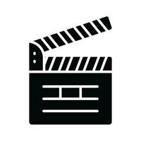 Movie clapper board, filmmaking device icon in modern style, ready to use vector