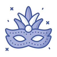 An editable icon of carnival mask in trendy style, A beautiful party prop masquerade vector