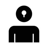 A locked man icon, a person security concept, face security vector