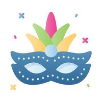 un editable icono de carnaval máscara en de moda estilo, un hermosa fiesta apuntalar mascarada vector