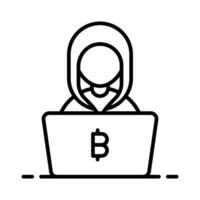 cheque esta hermosa vector de bitcoin pirata informático, Listo a utilizar icono