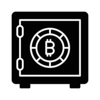 Trendy icon of bitcoin safe, crypto vault vector design