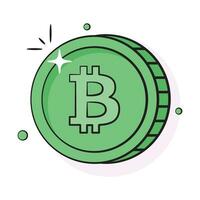 bien diseñado icono de bitcoin, criptomoneda moneda vector diseño