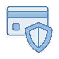 Credit card financial security with shield, online payment with security concept vector