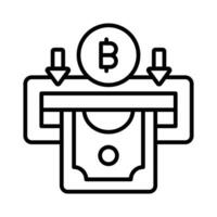 Bitcoin withdraw vector design isolated on white background