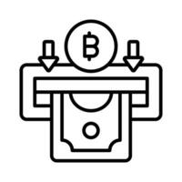 bitcoin retirar vector diseño aislado en blanco antecedentes