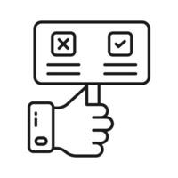 Hand holding feedback banner showing concept icon of feedback in trendy style vector