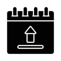 Upwards arrow with calendar showing concept icon of upload vector