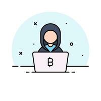 Check this beautiful vector of bitcoin hacker, ready to use icon