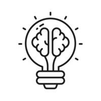 Brain inside lightbulb showing innovative thinking modern concept vector