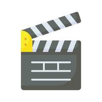 Movie clapper board, filmmaking device icon in modern style, ready to use vector