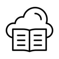 An of cloud book, educational technology concept vector