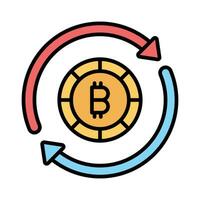 Cryptocurrency exchange vector design isolated on white background
