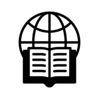 manual con mundo globo representando concepto icono de global educación vector