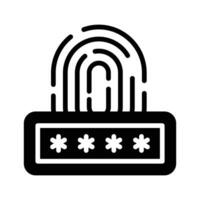 Fingerprint cyber security icon. Digital security authentication concept vector