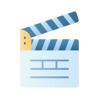 Movie clapper board, filmmaking device icon in modern style, ready to use vector