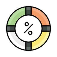 Pie graph vector icon, descriptive data