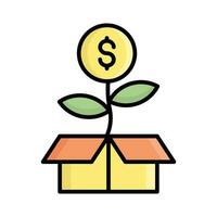 Money plant, growth concept of investment vector