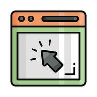 icono de cursor web aislado sobre fondo blanco vector