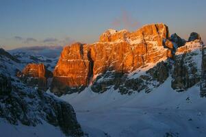 view of the Dolomites mountain range photo