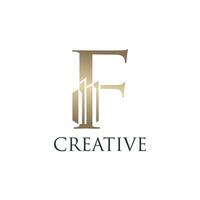 Building letter F logo design element vector with modern concept